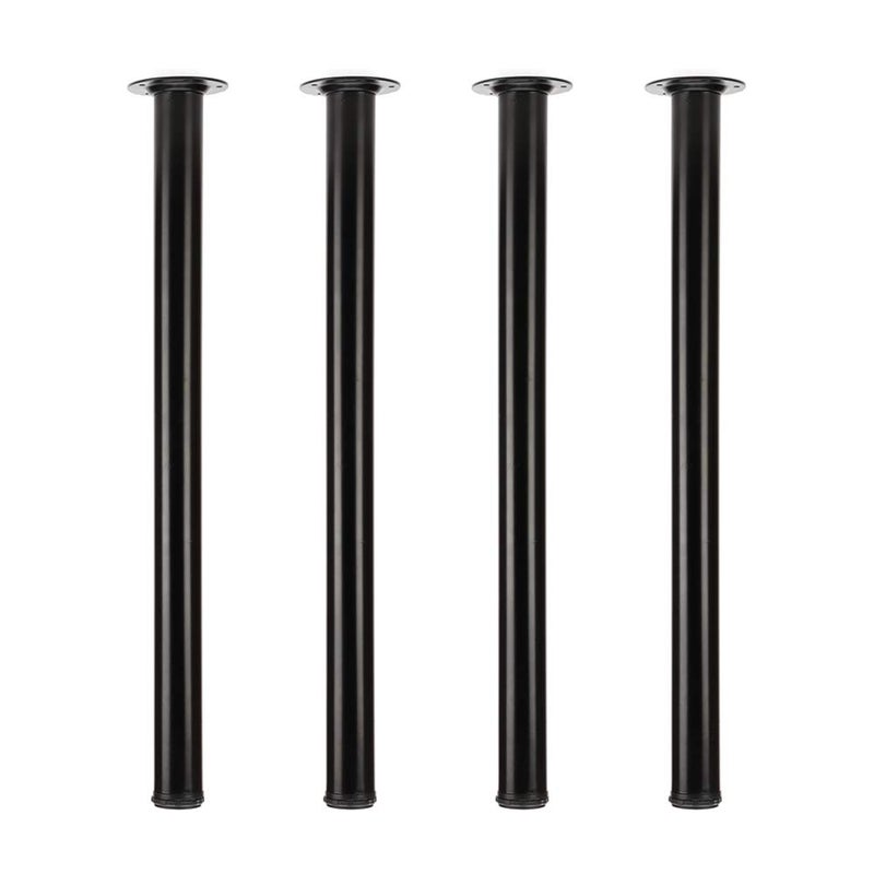 QLLY 30 inch Adjustable Tall Metal Desk Legs, Office Table Furniture Leg Set, Set of 4 (30 inch, Black) - Image 1